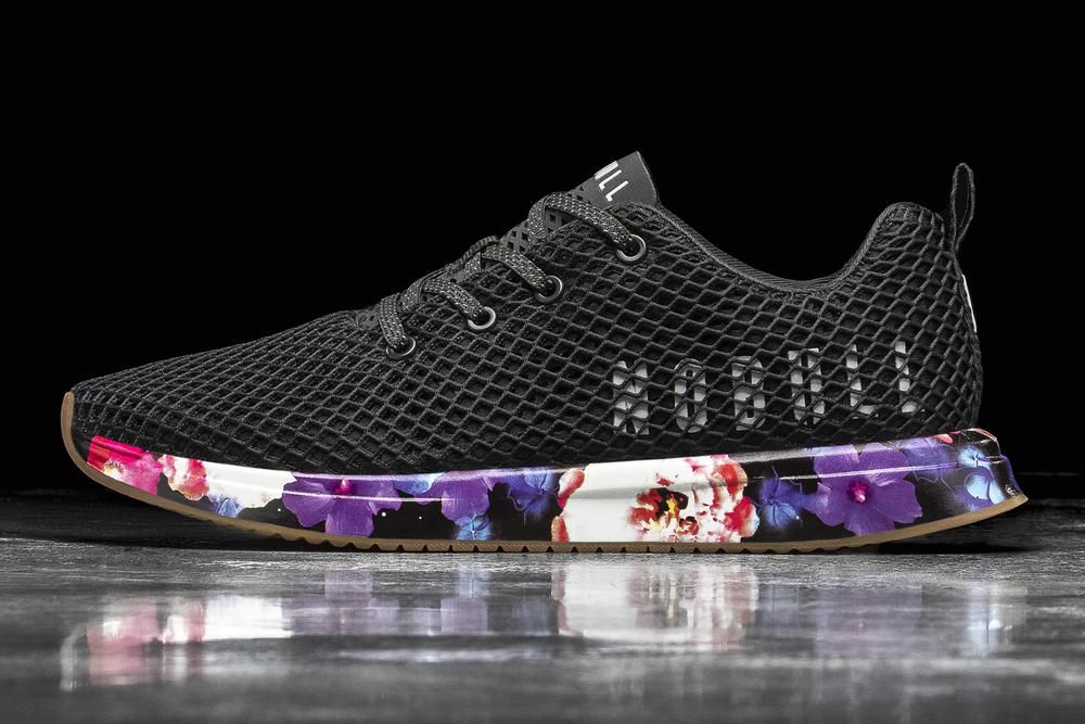 NOBULL Men's Space Floral Mesh Running Shoes - Black - Ireland (0314ITLOK)